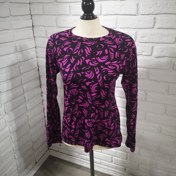 T-Max (Marks Work Warehouse) Ladies Size Medium Pink & Black Long Sleeves Top - Picture 1 of 9